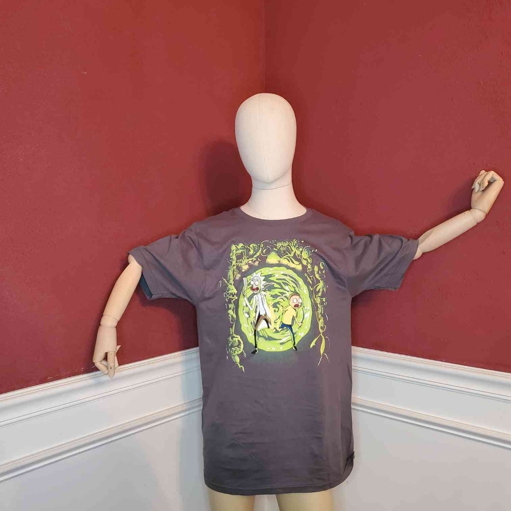 Rick And Morty Men's T-Shirt | Size: Adult S | Color: Gray | RRR Apparel